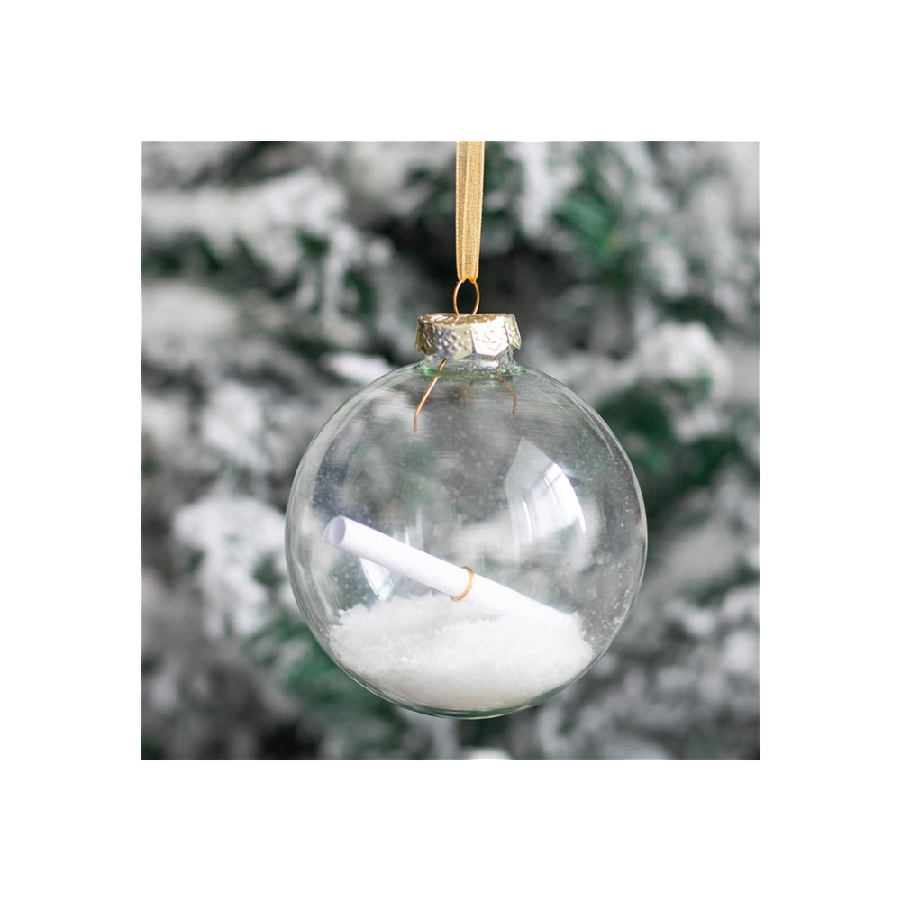 Make a Wish Christmas Hanging Glass Bauble