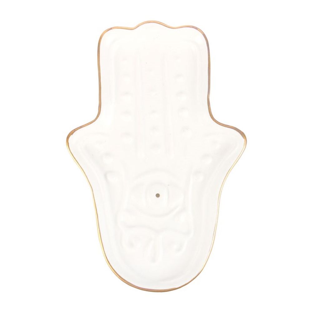 Soporte para varillas de incienso Mano de Hamsa blanca