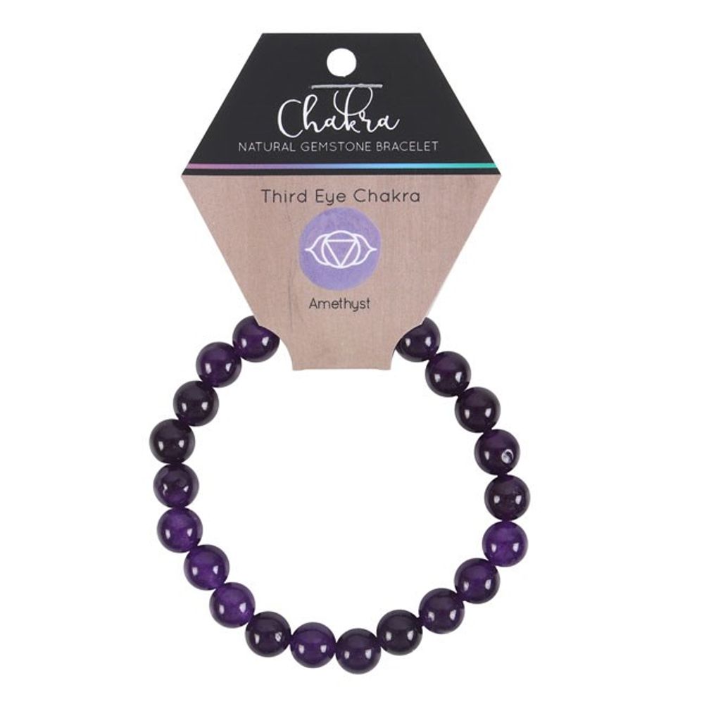 Pulsera de piedras preciosas de amatista del chakra del tercer ojo