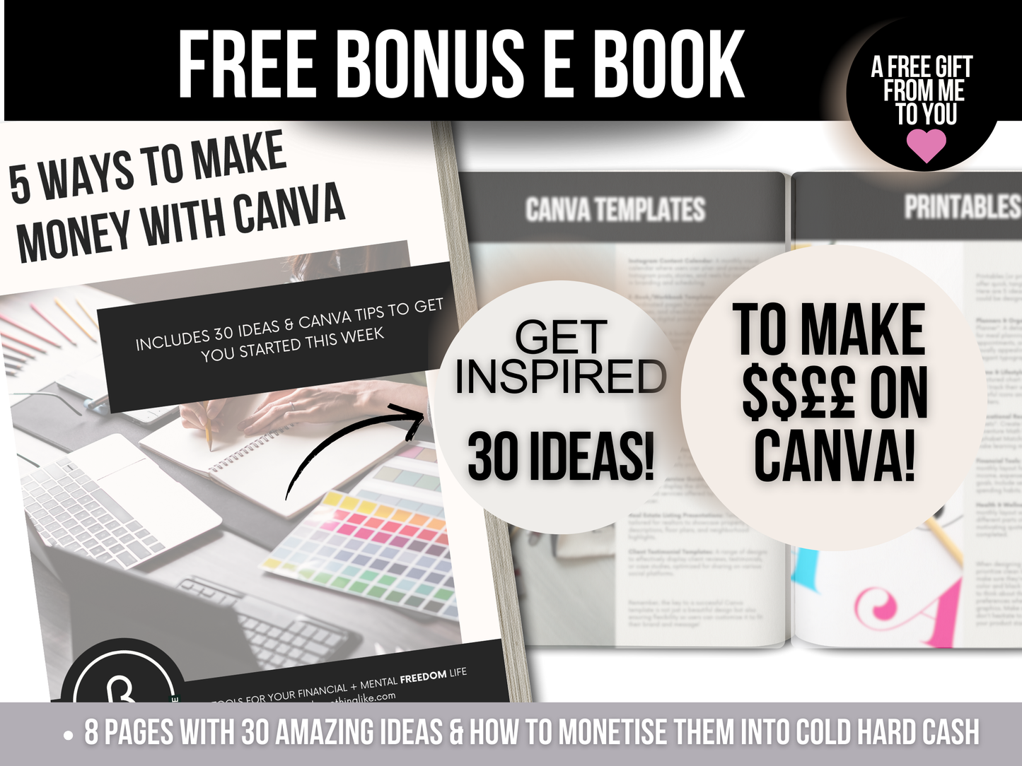 Free 5 Ways To Make Money With Canva EBook *INSTANT DOWNLOAD*